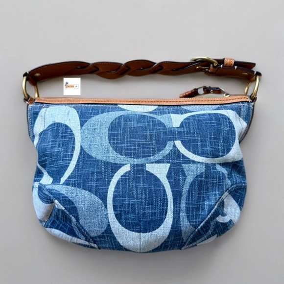 Coach Blue Denim Jumbo Signature Hobo Shoulder Bag 12190 China - Picture 2 of 9